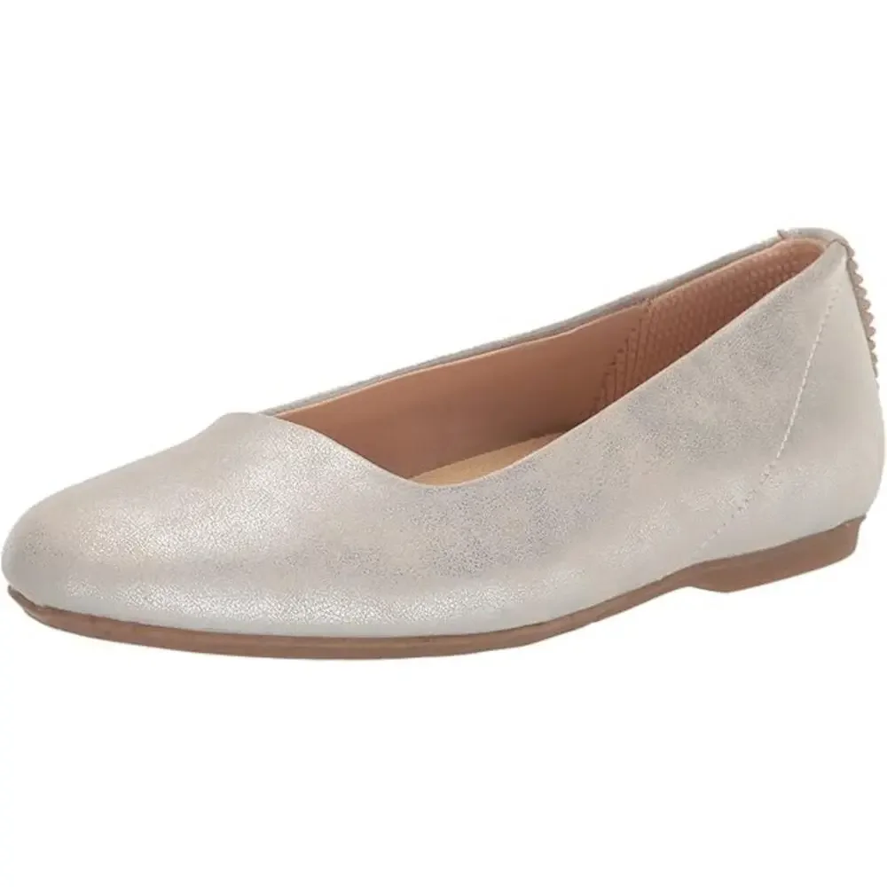New Dr. Scholl's Wexley Ballet Flats Women's Size 9 M Silver Metal Sustainable